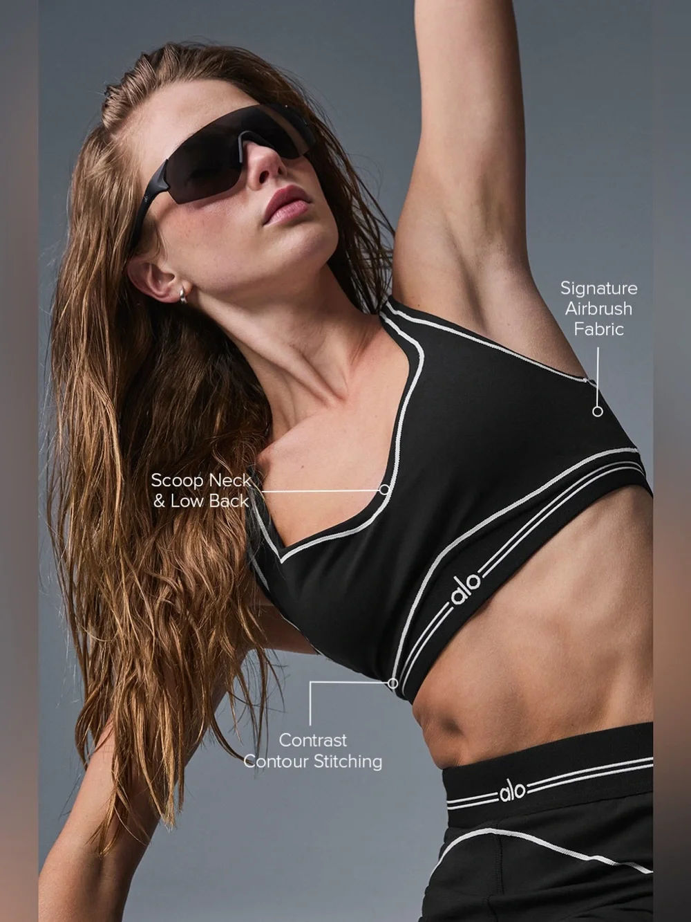 ALO Yoga Airbrush Heart Throb Bra and Leggings Set